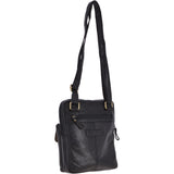 Leather Vintage Medium Flight Shoulder Bag Black : G-33