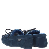 Fenland Classic Mens Suede Sheepskin Maverick Slippers Navy