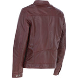 Ashwood Leather Mandarin Collar Biker Jacket Burgundy: AMJ-31