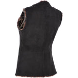 Reversible Suede And Leopard Print Sheepskin Gilet Leo/Brown: KB 709
