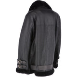 Womens Oversized Sheepskin Flying Jacket Black: KB-20091