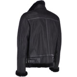 Mens Luxury Shearling Flying Jacket Black: NEON