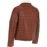 Ashwood Men’s Real Leather Puffer Jacket in Regular Fit with Faux Fur Collar Tan: AWM-Puffer