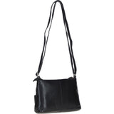 Elegant Leather Crossbody Bag Black: Delilah