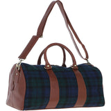 Ashwood Leather & Harris Tweed® Cloth Large Holdall Tan/Watch: TW-47-04-TW