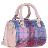 Ashwood Leather & Harris Tweed® Cloth Small Barrel Bag Baby-pink/Pink: TW-61-15-BP