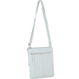 Ashwood Curve  Zip Top Leather Cross Body Bag Ice Grey: 64640/curve