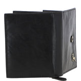 Women's Vintage Wash Leather Wallet Purse Black : G-41