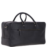 Mens Leather Holdall Weekend Bag Black: CALVIN