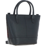 Ashwood Leather & Harris Tweed® Cloth Large Grab Bag Black/Green/Red: TW-64-07-BR