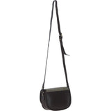Ashwood Leather & Harris Tweed® Cloth Saddle Crossbody Bag with Twist Lock Brown/Green: TW-30-09-BG