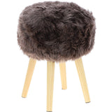 New Zealand Sheepskin Stool Mink: SHORT SHEEPSKIN STOOL