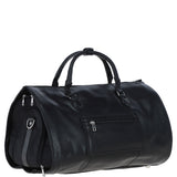 Premium Leather Holdall with Detachable Shoulder Strap Black: pl-49