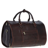 Premium Leather Holdall with Detachable Shoulder Strap Brown: pl-49
