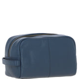 Gabicci Leather Washbag With Striped Navy: GB-64953