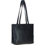 Designer Leather Shoulder Bag with Secure Zip Pocket Black: Bray