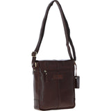 Elegant Ashwood Leather Unisex Crossbody Bag Brandy: G-19