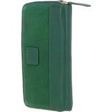 Ashwood 4 Card Zip Around Suede and Leather Purse Green: S-20