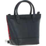 Ashwood Leather & Harris Tweed® Cloth Large Grab Bag  Black/Red: TW-64-14-BR