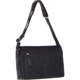 Ashwood Leather Messenger Bag with Front Zip Pocket & Adjustable Strap Brown: 1664