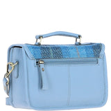 Ashwood Leather & Harris Tweed® Cloth Small Satchel Bag Baby-blue/Blue: TW-67-19-BB