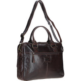 Executive Leather Laptop Bag with Buckle Pockets Brown: TL-008