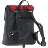 Ashwood Leather & Harris Tweed® Cloth Compact Backpack Black/Red: TW-65-14-BR