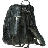 Croc Print Leather Backpack with Gold Hardware Green/Croc: 52235