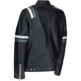 Men's Ashwood Leather Casual Jacket with Contrast Stripes Black: AWM-260