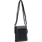 Ashwood Leather & Harris Tweed® Cloth Twist Lock Crossbody BagBlack/White: TW-31-012-BW