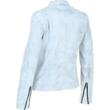 Leather Biker Jacket White: G 2131