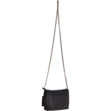 Vintage Mini Leather Cross Body Shoulder Bag With Chain Strap Black  – G27