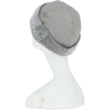 Ladies Luxury Leather And Sheepskin Hat Light Grey: KB-496