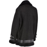 Womens Oversized Sheepskin Flying Jacket Black/Snuff: KB-20091