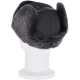 Trapper Hat With Sheepskin Fur Navy: 030-T