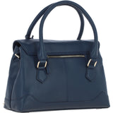 Premium Leather Shoulder Bag with Detachable Crossbody Strap Navy: Y-56