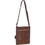 Genuine Leather Crossbody x Shoulder Bag with Golden Accents 2 Tone Tan: 64239