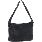Vintage Woven Leather Shoulder Bag Black:  D-73