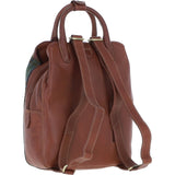 Ashwood Leather & Harris Tweed® Cloth Multi-Pocket Backpack Tan/Purple: TW-66-13-TP