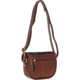 Ashwood Leather & Harris Tweed® Cloth Saddle Bag Tan/Green/Red: TW-26-08-TR