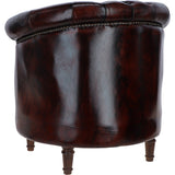 Luxury Ashwood Leather Chesterfield Single Chair Chestnut: LF-183