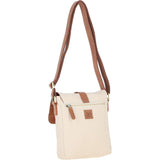 Fenland Canvas & Leather Crossbody Bag Tan/cream: FEN-753