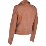 Twin Zip Fastening Leather Jacket  Cognac: ESTIMO