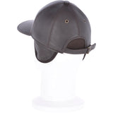 Felt Lined Leather Baseball Cap Brown: 010B
