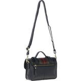 Ashwood Leather & Harris Tweed® Cloth Small Satchel Bag with Twist Lock Black/Green/Red: TW-33-07-BR