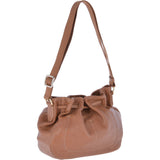The Bridge Full Grain Small Italian Leather Shoulder Bag Havana Gold -  41466 79 2C NH