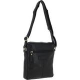 Michigan Leather Body Bag Black: M-56