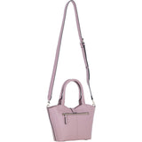 Leather Shoulder Bag with Detachable Crossbody Strap Wood Rose: 64739