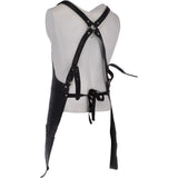 Unisex Cross Back Leather Apron Black: APRON