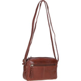 Leather Crossbody Bag with Adjustable Strap Cognac: Audrey